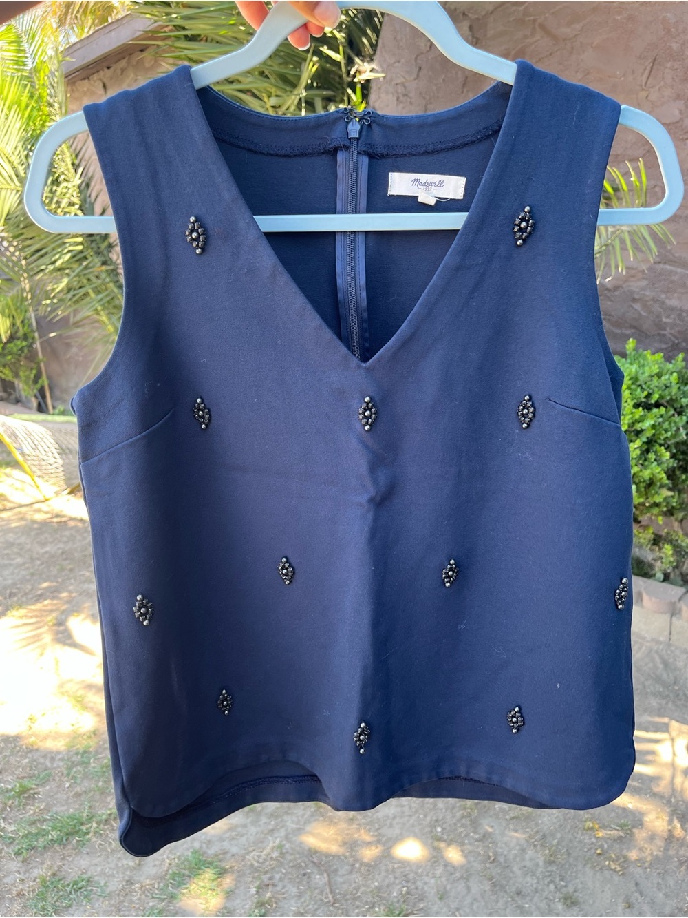 Madewell Embellished Vneck Top